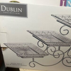 Shannon Crystal Dublin 3-Tier Serving Tray